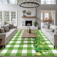 thumbnail image 3 of Large Area Rugs for Living Room Bedroom, St. Patrick's Day 8'x10' Rug Washable Carpet Runner Indoor Outdoor, Shamrock Grasses Sage Green Plaid Non Slip Floor Mats Rug for Kitchen, Patio, 3 of 8