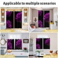 thumbnail image 6 of Purple Rose Kitchen Curtains 72 Inch Length, Vintage Abstract Garden Flower Floral Black Grommet Top Bedroom Living Room Curtains, Light Filtering Cafe Curtain Drapes 2 Panels Set 104''x72'', 6 of 9