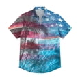 thumbnail image 5 of Youpwaven Men's USA 250th Anniversary Hawaiian Shirt, Patriotic American Flag & Palm Tree Graphic Short Sleeve Button Down, Summer Independence Day Tropical Top M-3XL, 5 of 6
