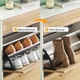 thumbnail image 5 of Entryway Shoe Cabinet with 2 Flip Drawers, Free Standing 2 Tier Slim Shoe Organizer, 3-Gear Adjustable Drawers, White, 5 of 7