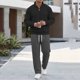 thumbnail image 1 of Yaoyar Mens 2 Piece Sweatsuits Set Long Sleeve Sweatshirt Jogging Sweatpants Tracksuits Outfits Solid Color Set, 1 of 9