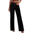 thumbnail image 1 of Pantalones PRETTYGARDEN Pierna Ancha Cintura Alta Negro - 4, 1 of 3