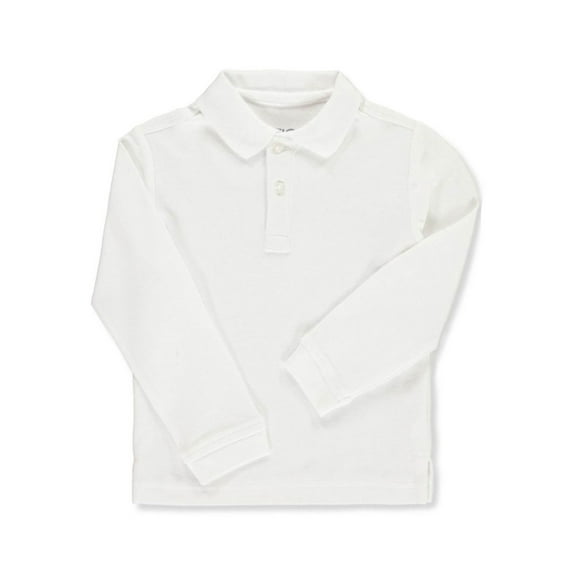 Nautica Boys’ School Uniform L/S Pique Polo Color: white Size: 18-20