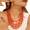 orange, variant on Large Multi Strand Chunky Imitation Pearls Necklace and Earring Set Costume Jewelry for Women good gift Party Wedding New Year