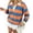Blue #12, variant on Womens Sweaters Collar V Neck Striped Sweater Drop Shoulder Loose Casual Fall Winter Tops