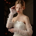 thumbnail image 5 of 1 pair Wedding Gloves Fingerless Tulle Sheer Mesh Gloves with Pearl for Wedding Ceremonies Birthday Parties Performances Proms for making, 5 of 7