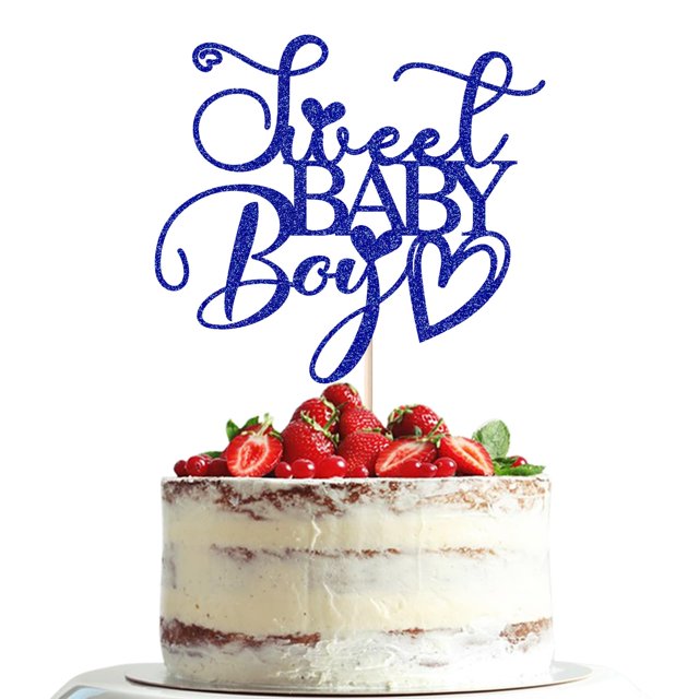 Decoración para tartas Dxsdgetue Sweet Baby Boy Blue Glitter Oh Boy