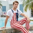 thumbnail image 6 of Forfamy American Flag Overalls Shorts for Men Women Patriotic Overalls Bib Jumpsuit, Adjustable Straps Coveralls with Pockets, Fourth of July, 6 of 9