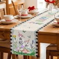 thumbnail image 5 of Easter Table Runner 120 Inches Long Farmhouse Dress Scarves, Spring Rustic Rabbit Botanical Flowers Eggs Plaid Dining Tablerunner for Coffee Table/Kitchen Island/Party Décor, 13" x 120", 5 of 8