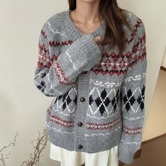 Cardigan Sweater for Women Vintage Button Knit Front Cardigans