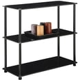 thumbnail image 2 of Convenience Concepts Designs2Go No Tools 3 Shelf Bookcase, Black Glass, 2 of 4