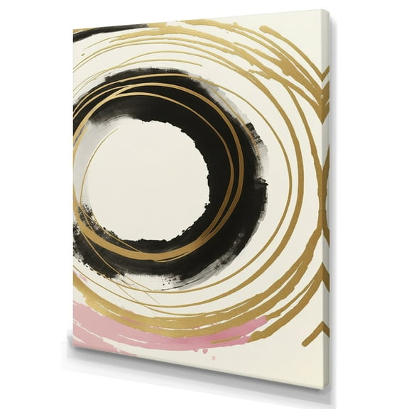 Designart Pink And Gold Minimalist Art I Canvas Wall Art
