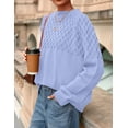 thumbnail image 3 of Suéter PRETTYGARDEN Oversized de Punto Trenzado Azul Claro Talle S, 3 of 8
