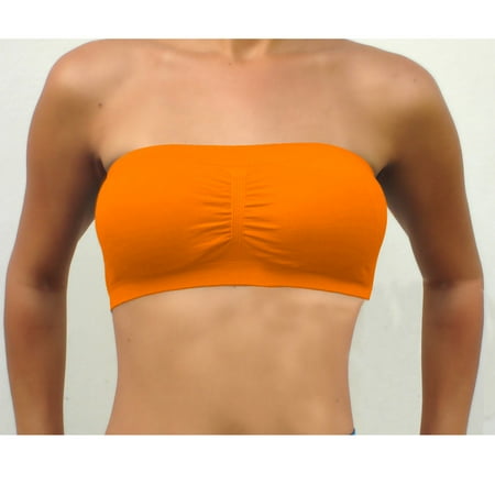 Halter Fashion Ladies Tube Top - 1 Womens Strapless Padded Bra Bandeau Stretch Tube Top Removable Fashion Sports