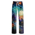 thumbnail image 4 of LNZGNM Halloween Pajama Pants for Women Pumpkin Face Print Cozy Home Wear Winter Loose Fit Drawstring Waist Holiday Party Nightwear, (M), 4 of 5