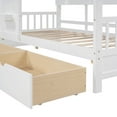 thumbnail image 6 of HICOMILA Wooden Twin Size House Bed with 2 Drawers & Storage Shelf, Wood Bed Frame with Roof for Teens, Boys or Girls, Fun Play & Sleep Space, Sturdy Pine Frame, White, 6 of 8