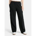 thumbnail image 2 of No Boundaries Fleece Cargo Wide-Leg Pants, 30'' Inseam, Women's XXS-XXL, 2 of 3