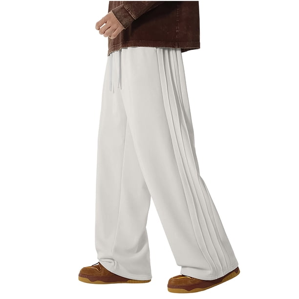 Mens Pata Recta Pantalones de Sudar de Color Sólido Casual con Diseño en Capas Laterales, Tela de Poliéster Transpirable para Deportes, Correr, Correr, Senderismo Y Uso Diario