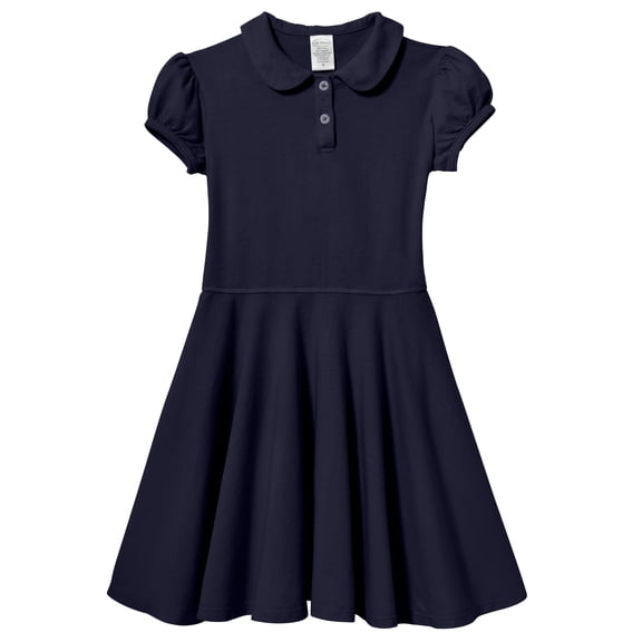 Made in USA Soft Cotton Jersey S/S Peter Pan Polo Twirly Dress