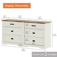 thumbnail image 2 of WAMPAT 2-in-1 Farmhouse 6 Drawers Dresser for Bedroom, 63" W Storage Dresser Chest of Drawers,Modern Farmhouse Closet Storage Organizer for Living Room,Hallway,Antique White, 2 of 4