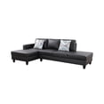 thumbnail image 3 of Starhome L Shaped Black Faux Leather 2-Piece Couch Living Room Sofa Set, 3 of 12