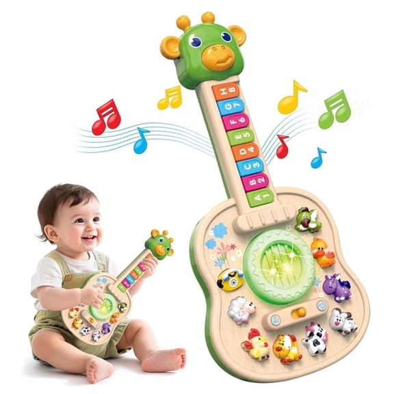 Toddler Toys 1-3 for Boys Girls, Musical Guitar Baby Toys for 12-24 Months, First Birthday Gifts Learning Toys for 1 2 3 Year Old Girls Boys