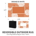 thumbnail image 5 of SIXHOME Outdoor Rug 6'x9' Waterproof Reversible Patio Rug Floral Border Plastic Straw Indoor Outdoor Rug for RV Camping Garden Picnic Beach Deck Backyard Porch Decor Orange and White, 5 of 7