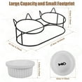 thumbnail image 3 of Elevated Cat Bowls Tilted 4.7 x 2.2 Inch Double Ceramic Pet Food Bowls with Metal Tilted Raised Stand Anti Vomiting Cat Dish Feeder Elevated Cat Food Water Bowl Raised Ceramic Pet Feeding for Cat Dog, 3 of 7