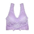 thumbnail image 4 of Women Solid Color New Cross Side Buckle Without Rims Gathered Sports Underwear Sleep Bra, 4 of 6