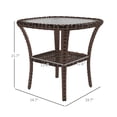 thumbnail image 2 of All-Weather Mixed-Brown Rattan Coffee Table w/ Water-Ripple Glass Top &amp; Storage Shelf – Durable Steel Frame, 19.7" Patio/Garden Furniture, 2 of 7