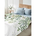 thumbnail image 4 of Sage Green Eucalyptus Leaves Queen Size Flat Sheet, Wrinkleproof & Fadeproof Cooling Flat Bed Sheet Only, Summer Weeping Floral Botanical Breathable Soft Bedding Top Sheets 90 x 102 Inches, 4 of 8