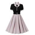 thumbnail image 1 of WILLBEST Vestidos Casuales para Mujer, Nuevos Vestidos Negros con Bordado y Costuras, Estilo Retro de Otoño, de Manga Corta, Sexys para Club Mediana, 1 of 2
