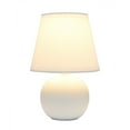 thumbnail image 3 of Simple Designs 8.66" Compact Ceramic Globe Table Lamp with Stylish Shade, LED Bulb Included, Off White, 3 of 9