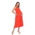 thumbnail image 3 of White Mark Women's Maternity Scoop Neck Tiered Midi Dress, 3 of 6