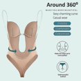 thumbnail image 3 of Women Plunging Deep V-neck Body Shaper Strapless Backless Shapewear, 3 of 5