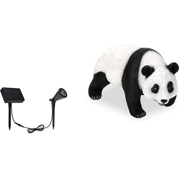 Techko Panda Statue with Solar Spotlight