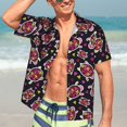 thumbnail image 5 of KLL Men's Hawaiian Shirt Short Sleeve Button Down Beach Shirts-Ladybug, 5 of 5