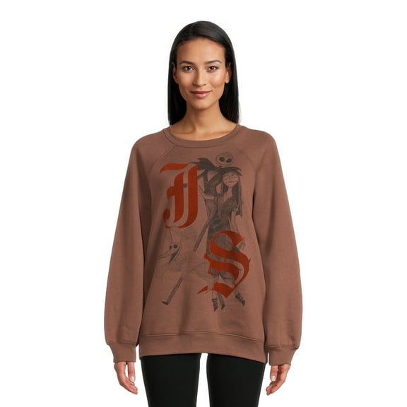 Disney Nightmare Before Christmas Juniors’ Pullover Fleece Sweatshirt, Sizes XS-XXXL