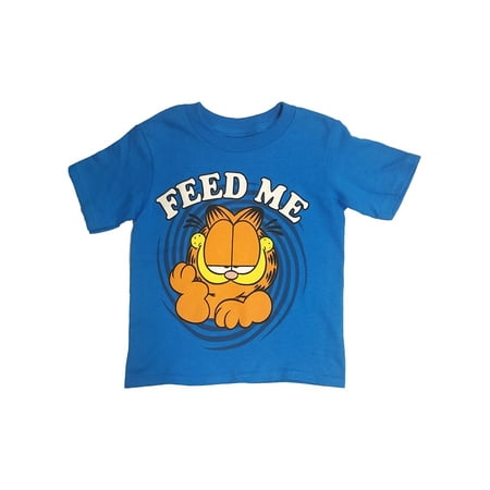 

Garfield Toddler Boys Blue Feed Me Short Sleeve T-Shirt Tee Shirt 4T