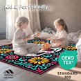 thumbnail image 4 of ODIKA 8'x10' Machine Washable Non-Slip Area Rug, Day Dead Sugar Bloom Canvas Artistic High Traffic Rug with Pad, Pink, 743469, 4 of 8