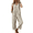 A01-Beige, variant on Yeaiivve Linen Rompers for Women One Piece Short Sleeve Jumpsuits Cotton Soft Lounge Home Wear V neck Button Long Playsuits Pink,M