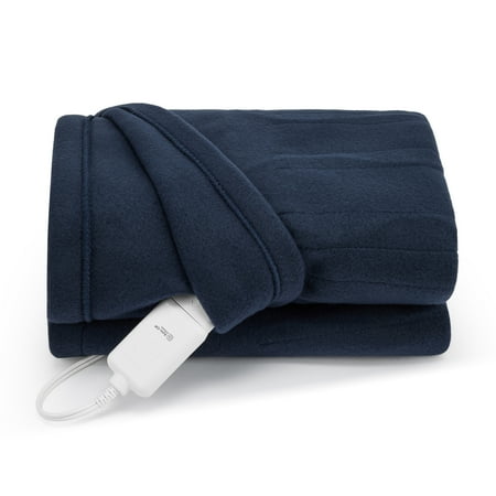 Sunbeam Throw Poseidon Fleece 4 Heat Settings 4-Hour Auto Shut-Off Electric Heated Blanket 50 x 60