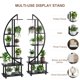 thumbnail image 3 of QinaQin Soporte para plantas de interior con ruedas, 6 niveles y diseño escalonado de 176 cm, paquete de 2 estantes metálicos para sala, balcón, jardín o decoración, 3 of 7