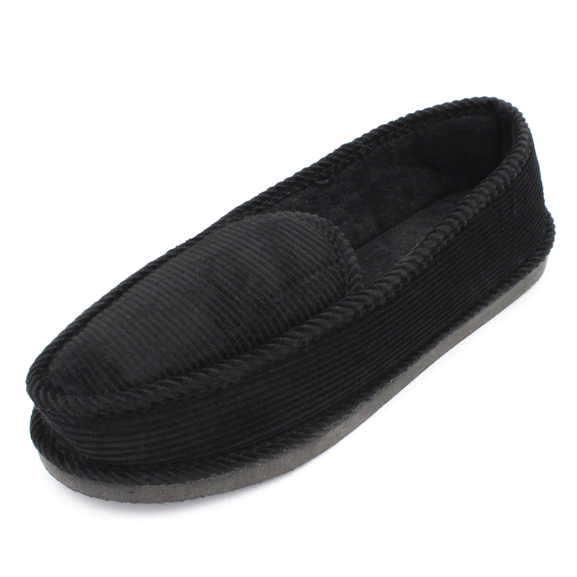 de elite Exclusief Pompeii SLM Men's Corduroy Slippers Black Moccasin House Shoes Bedroom Slip On -  Walmart.com