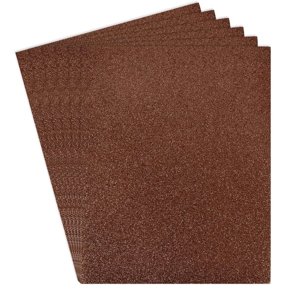Glitter EVA Foam Sheets, [for Arts and Crafts Projects] - 11x8 Inch 2mm Thickness/Brown / 6 Pcs