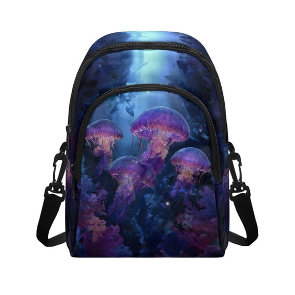 Xixirimido Small Crossbody Purses Bags for Women Men Travel, Chest Sling Bag Women Casual Cross Body Bag Sling Backpack, Jellyfish Coral