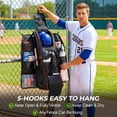 thumbnail image 2 of Fegat 100L Rolling Baseball Bag, Newly Catchers Gear Bag for Baseball Softball, Portable Waterproof Equipment Bag Holds 8 Bats, Stand-Up Base, Reflective Strip, Fence Hooks, 2 of 9