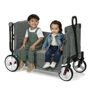 Radio Flyer Compass Kid & Cargo Stroll ‘N Wagon®, Gray Push and Pull Folding Fabric Wagon, for Kids 1 Year and up