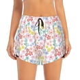thumbnail image 2 of Goofa Retro Floral Printed Women 2 in 1 Running Shorts,Quick Dry Athletic Workout Shorts,High Waisted Athletic Shorts with Liner Pockets-Small, 2 of 9