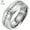 Silver, variant on Tungsten Carbide Wedding Band w/ White Cubic Zirconia Eternity Style w/ Step Edges in Silver or Black 8mm Ring